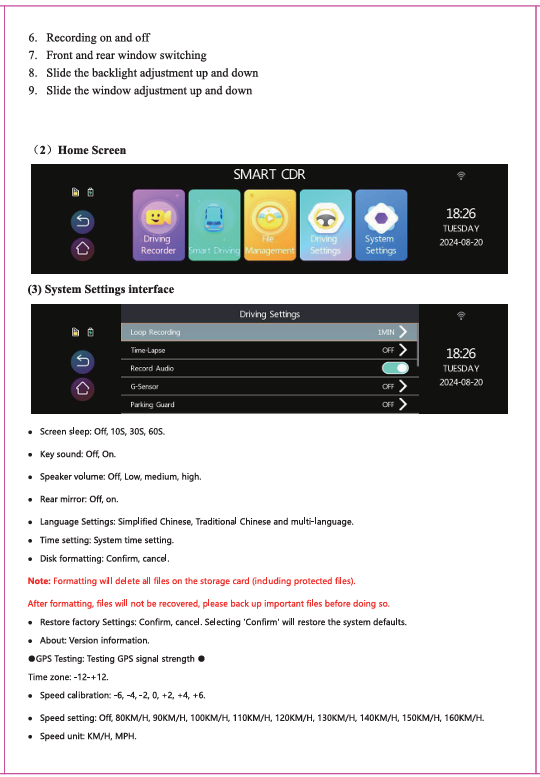 Dash cam User manual page 03